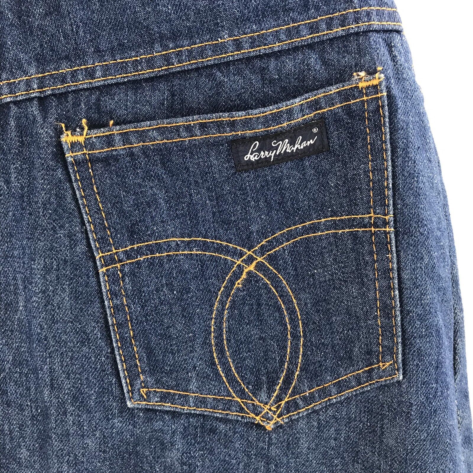 Vintage Larry Mahan Womens Embroidered Denim Jean Midi Skirt 9/10 Blue Pockets - Fresh Stock Dated March 2026