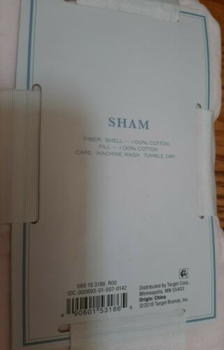 SHABBY CHIC Pink Cotton VELVET QUILTED standard SHAM (1 sham) - Fresh Stock Dated December 2025