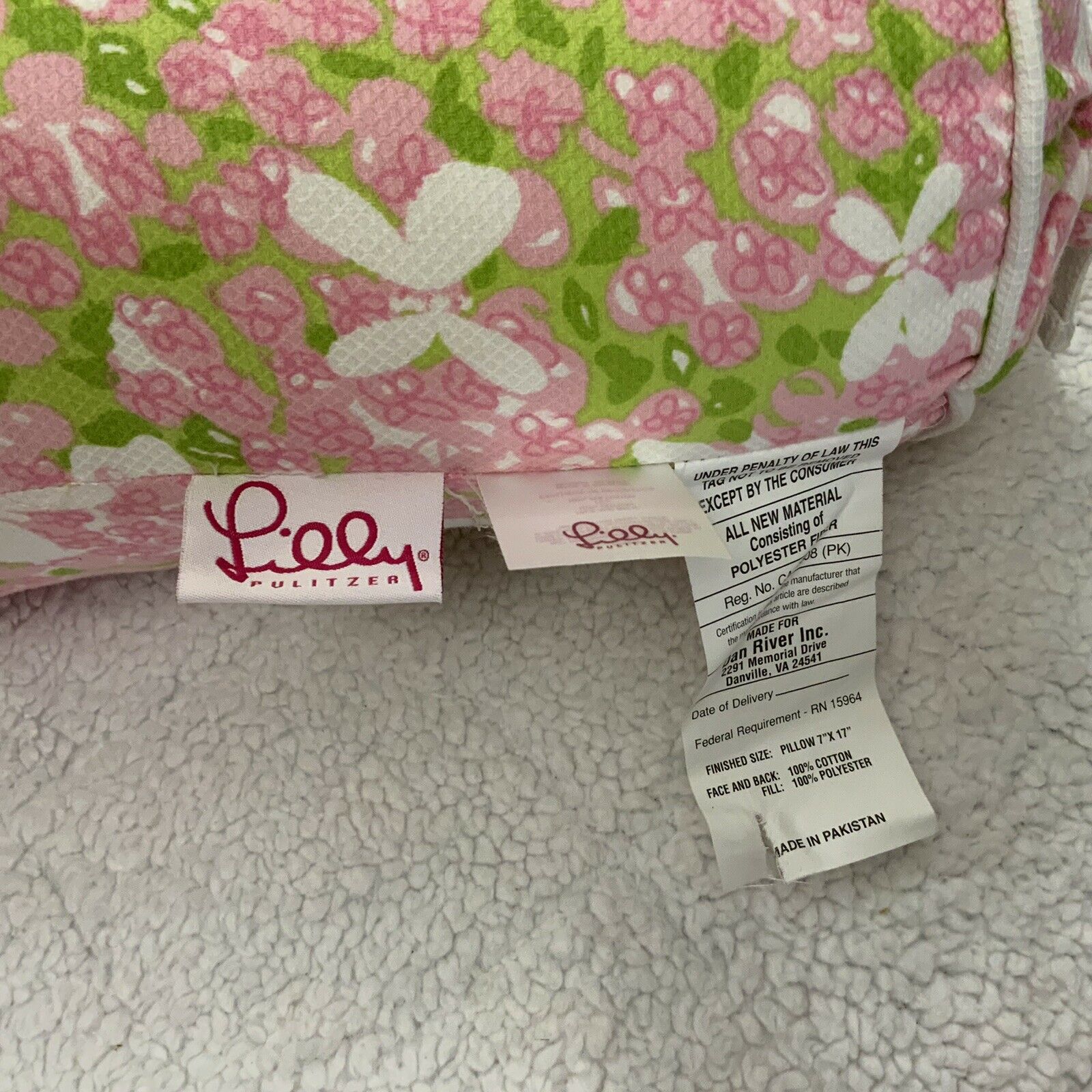Lilly Pulitzer Home Butterfly Garden Bolster Pillow Neck Pillow New - Fresh Stock Dated December 2025