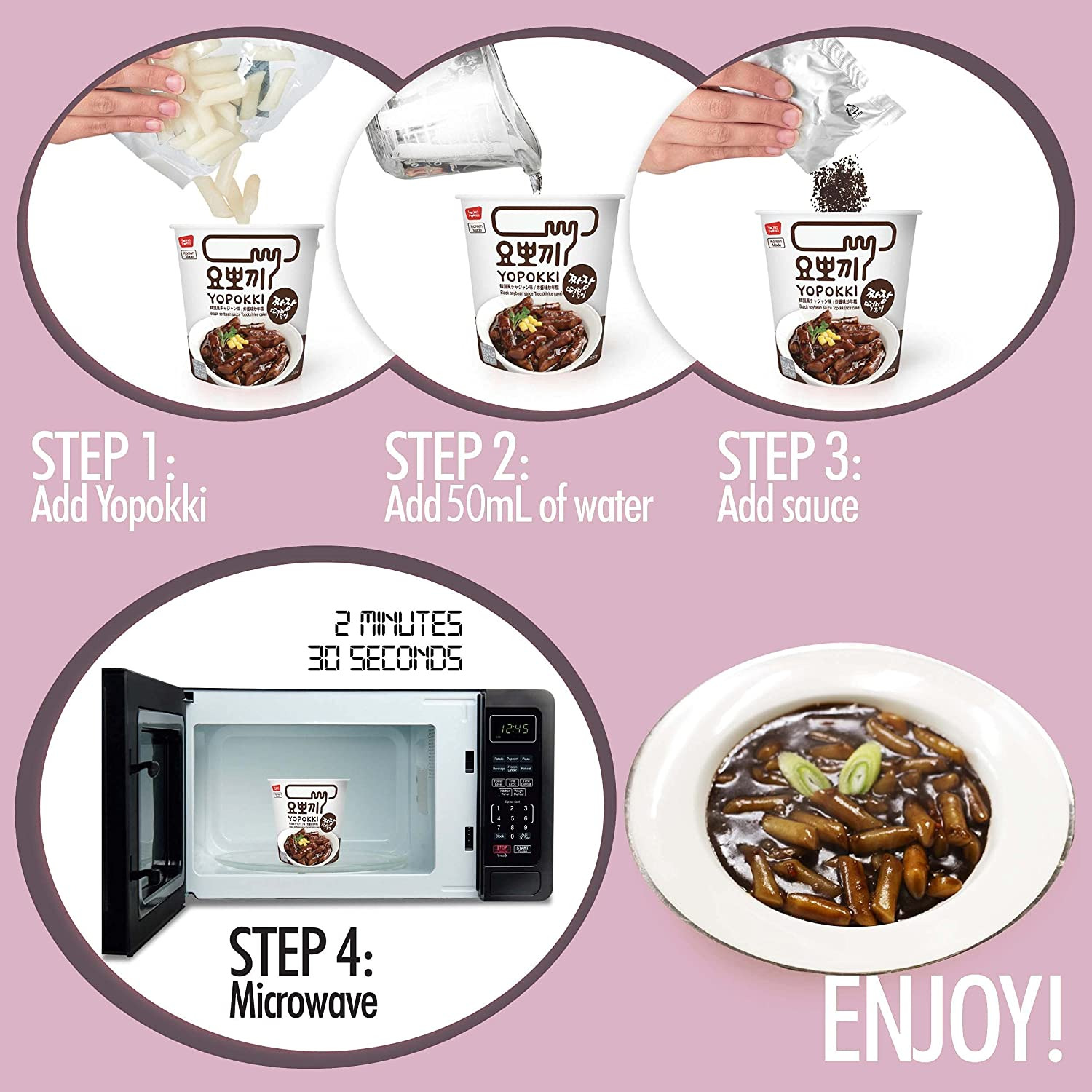 Jjajang Tteokbokki Cup I Korean Topokki Instant Retort Rice Cake - Fresh Stock Dated February 2026