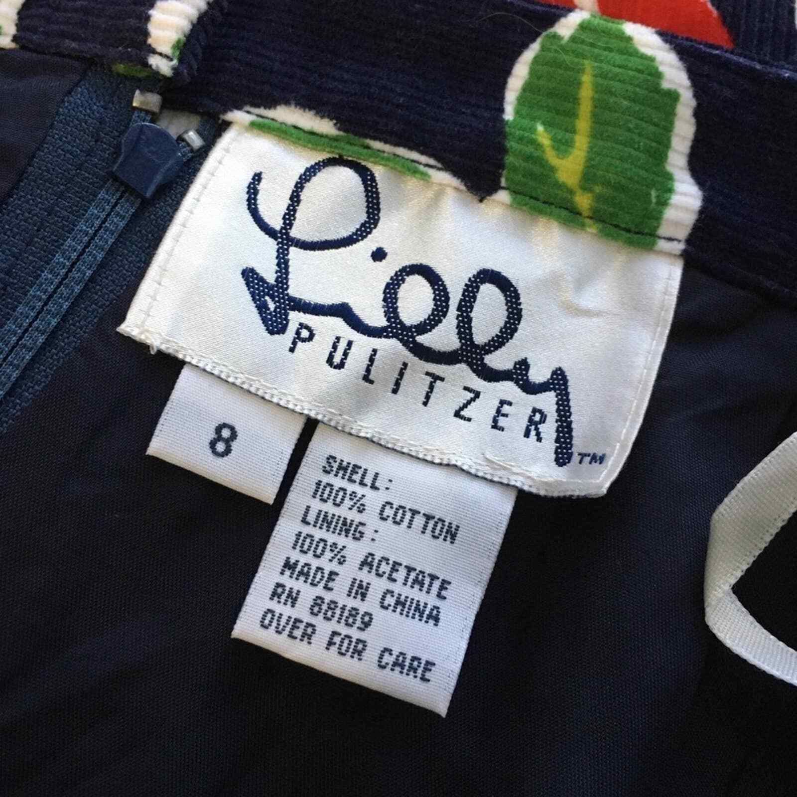 Vintage Lilly Pulitzer Women's Floral Cotton Skirt with Pocket,  Size 8 - Fresh Stock Dated March 2026