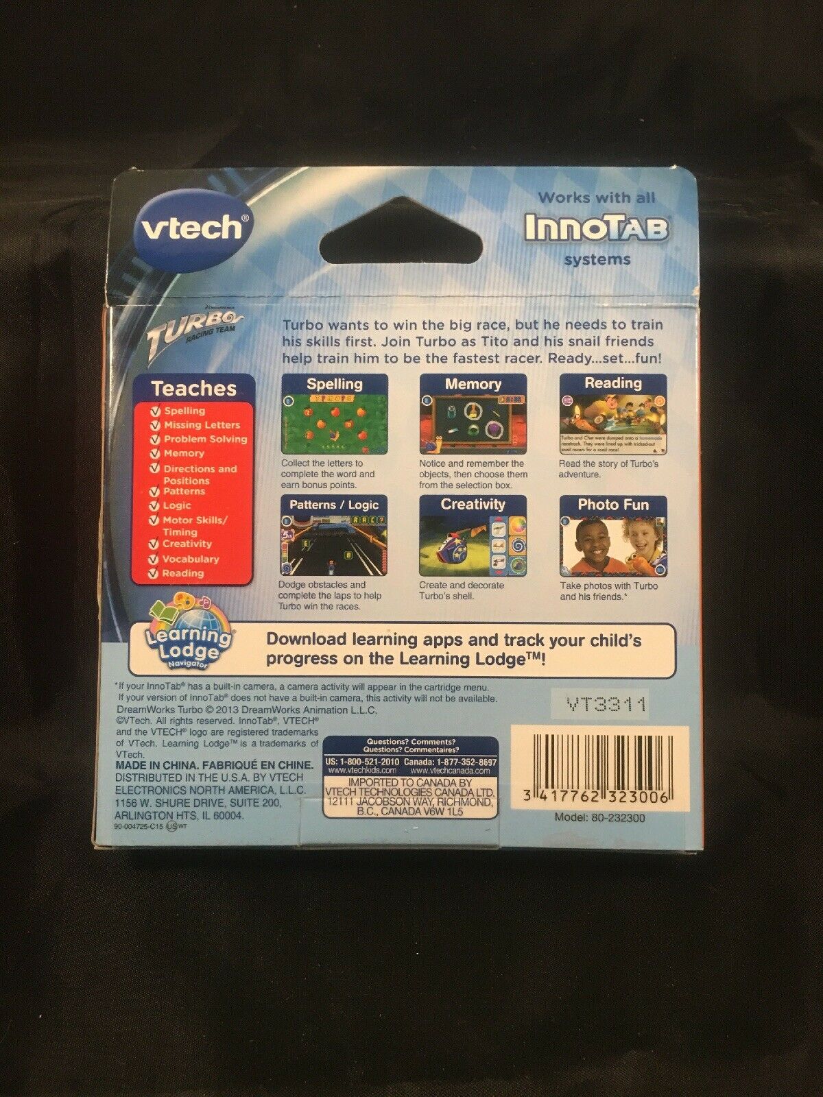 VTech InnoTab 3 Folio Case-Car Adapter-Turbo Racing Team Cart- Hello Kitty Cart - Fresh Stock Dated February 2026