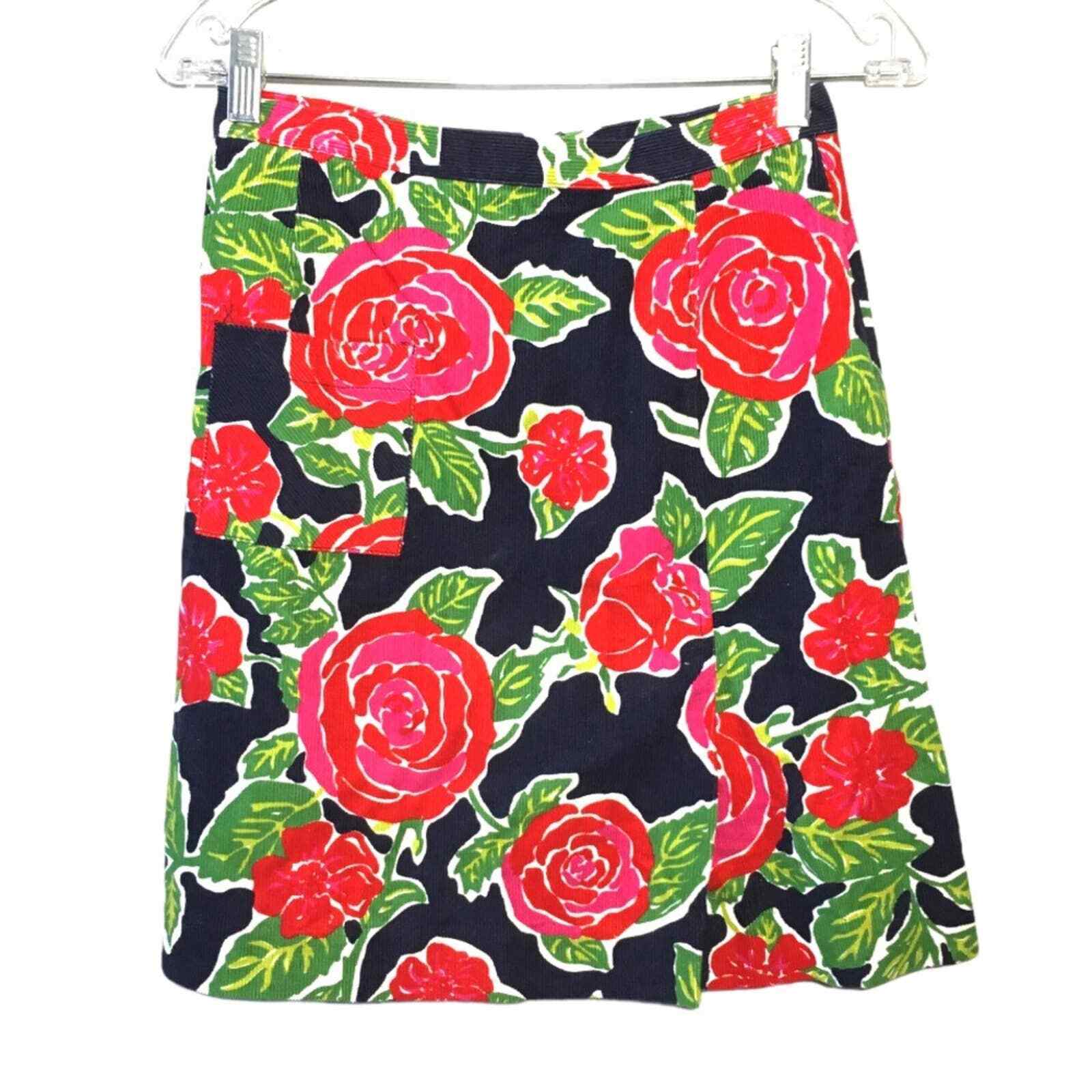 Vintage Lilly Pulitzer Women's Floral Cotton Skirt with Pocket,  Size 8 - Fresh Stock Dated March 2026