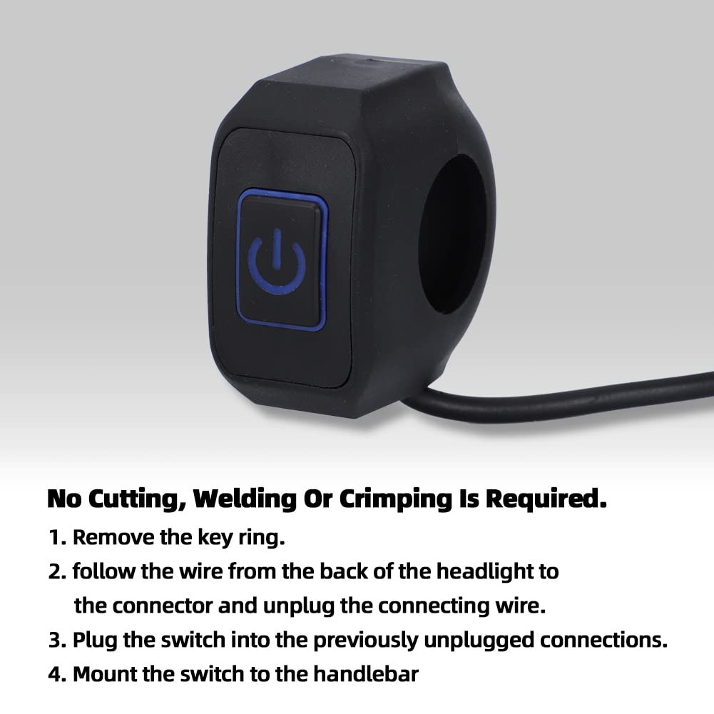 Waterproof Headlight ON/OFF Switch with Plug for SUR-RON LightBee SEGWAY X260 X - Fresh Stock Dated February 2026