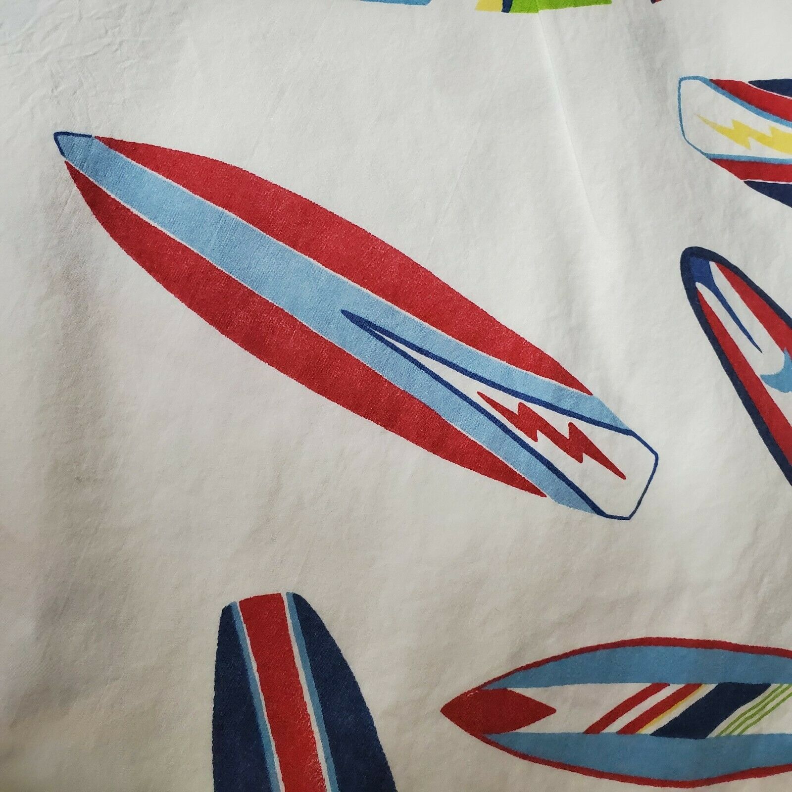 Pottery Barn Kids SURFBOARD Standard Pillow Case Beach Surfer Wave Shark Bite - Fresh Stock Dated December 2025