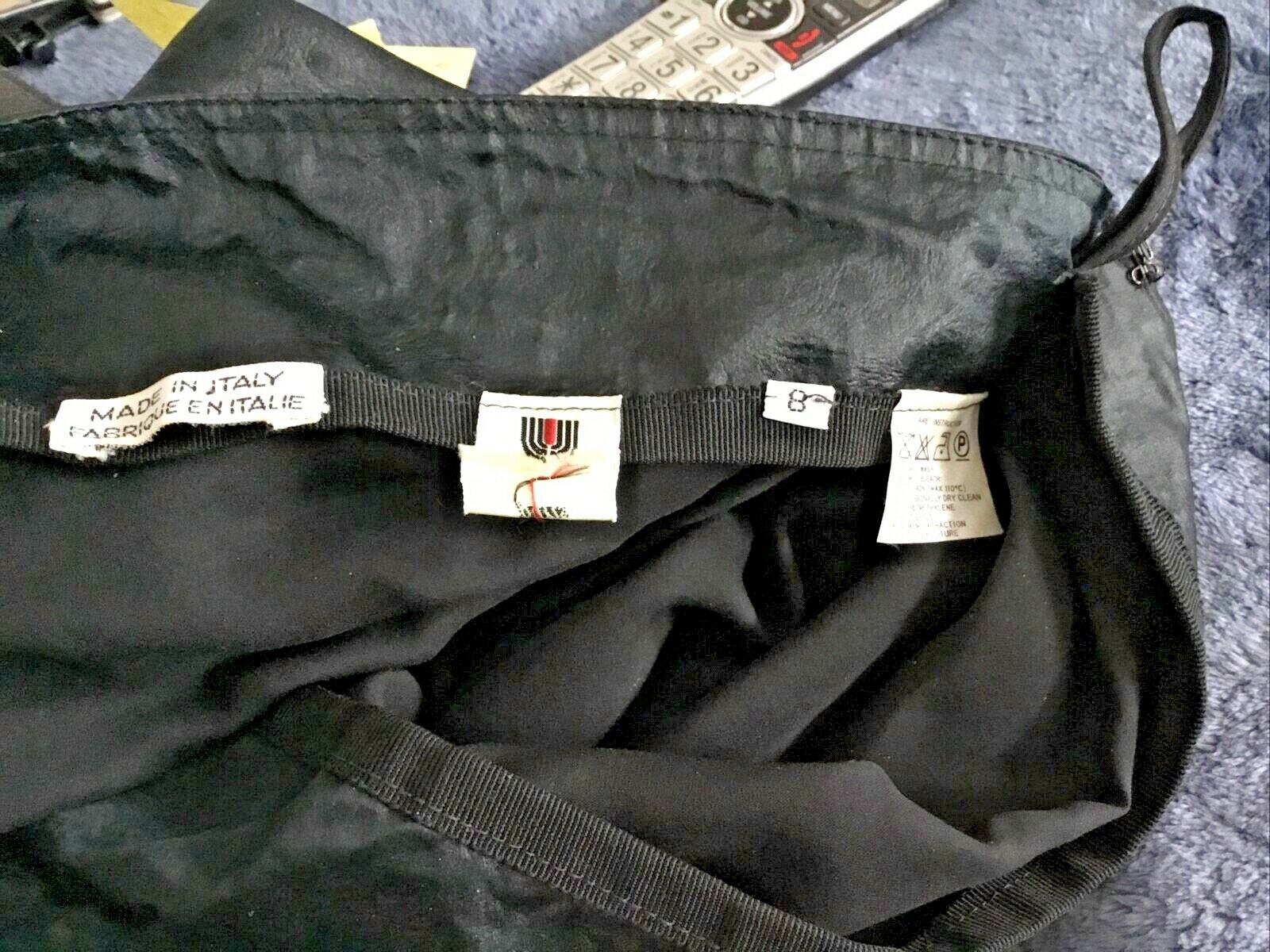 Emanuel Ungaro Parallele Skirt, Black, Silk, Draped, Size 4,6 - Fresh Stock Dated February 2026