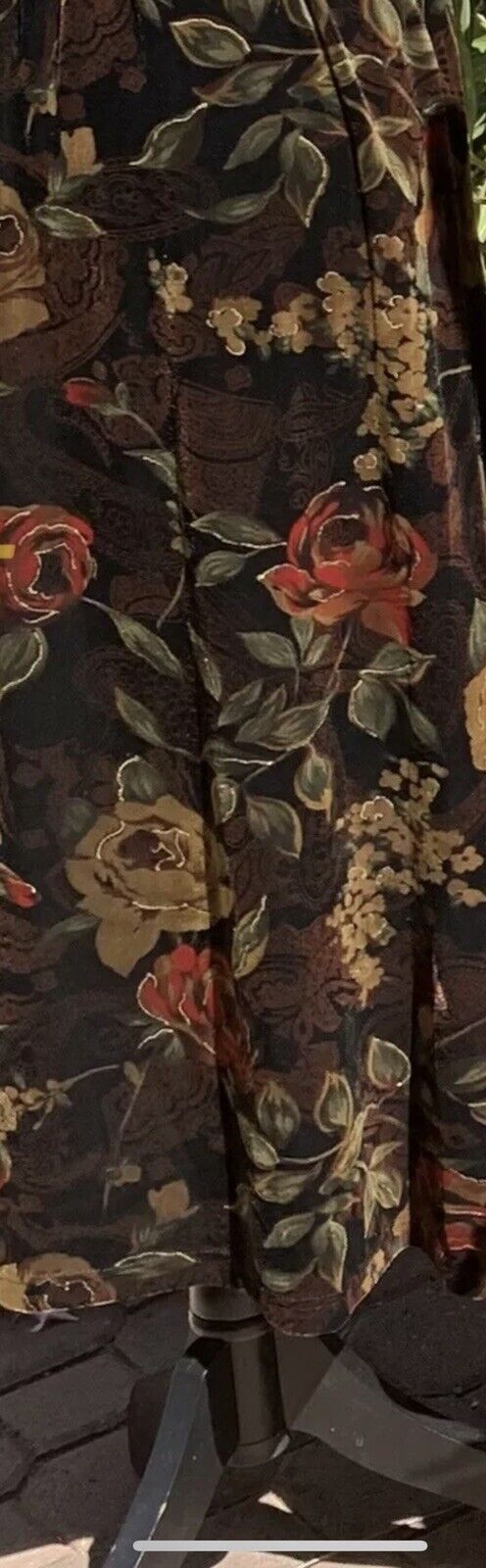 Sag Harbor Skirt-XL Brown Print Velvet New Elastic Bohemian Maxi Gypsy Skirt - Fresh Stock Dated March 2026