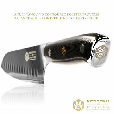 Kessaku Santoku Knife Dynasty 67-Layer Japanese Damascus Stainless Steel 7-Inch - Fresh Stock Dated December 2025