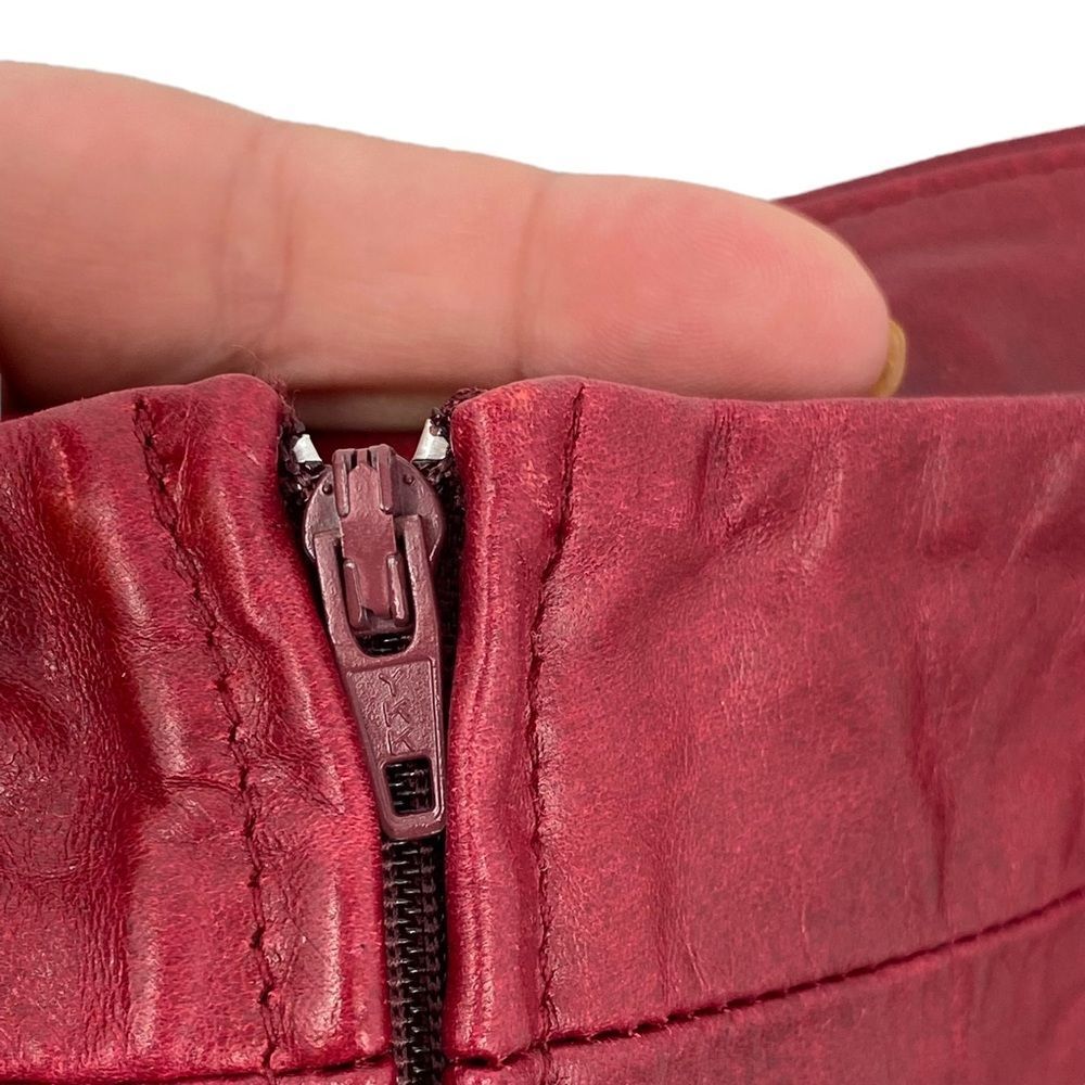 Neto Vintage 80s/90s Red Leather Mini Skirt Sz 10 - Fresh Stock Dated March 2026