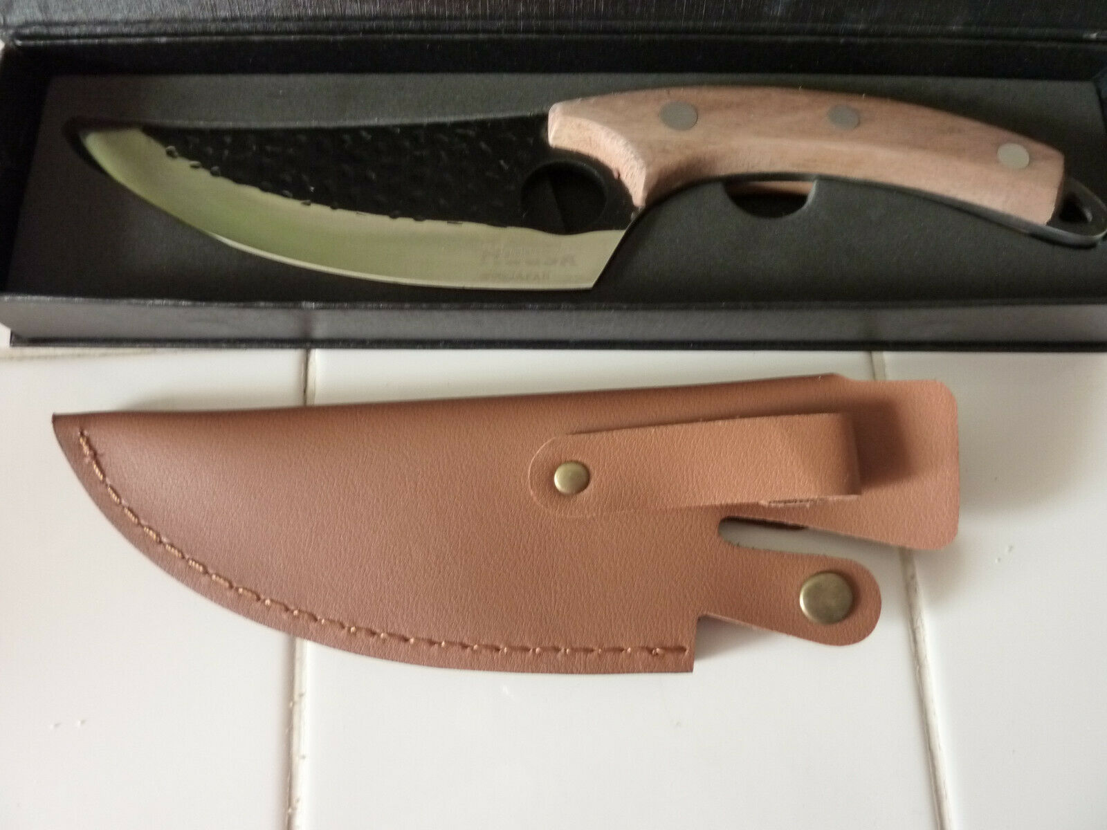 HUUSK HANDMADE PERFECTLY BALANCED JAPANESE STEEL PREMIUM CONTROL KNIFE W/SHEATH - Fresh Stock Dated December 2025