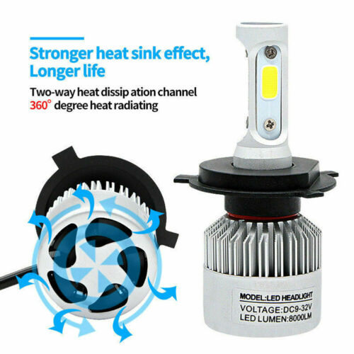 H4 9003 HB2 270000LM CREE LED Bulb HID Hi/Low Beam Motorcycle Headlight 6000K - Fresh Stock Dated February 2026