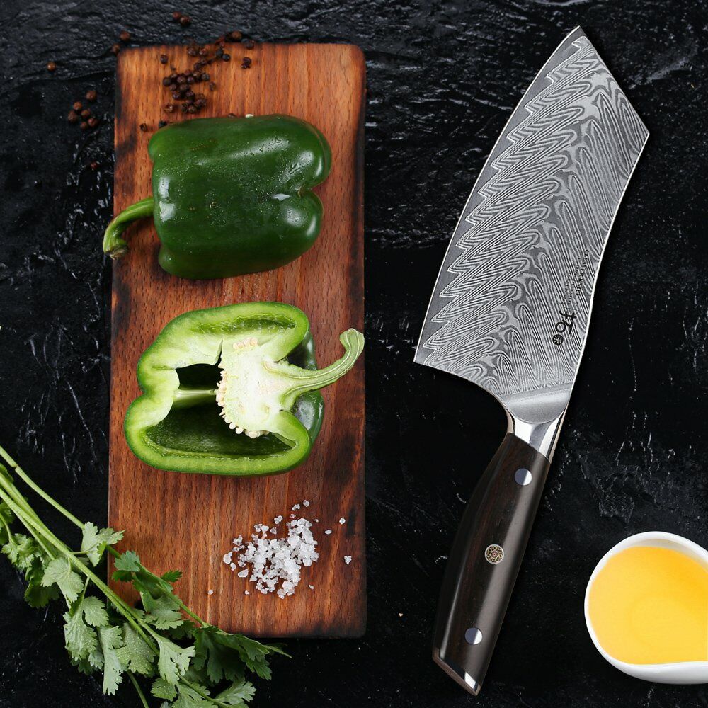TURWHO 7inch Cleaver Knife 67-Layer Japanese VG10 Damascus Steel Chef Knives - Fresh Stock Dated February 2026