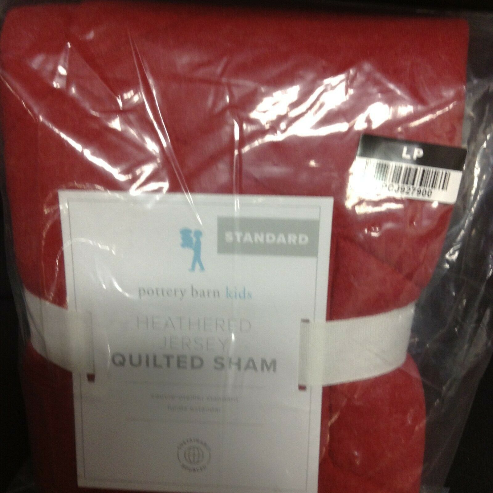 Pottery Barn Kids Heathered Jersey Bed Quilted Sham Twin Standard Red - Fresh Stock Dated December 2025