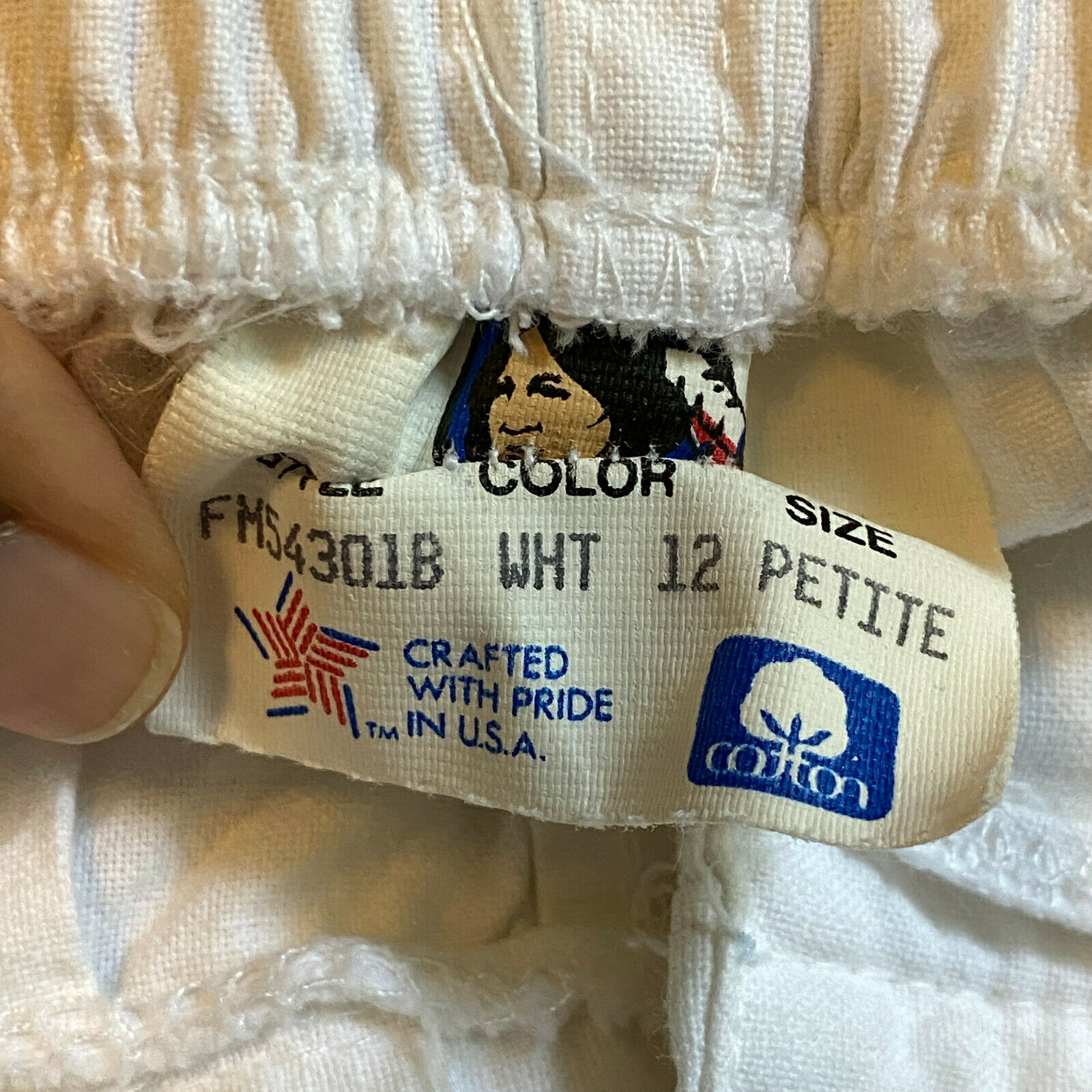 Vintage White A-Line Cotton Midi Skirt petite waist 25