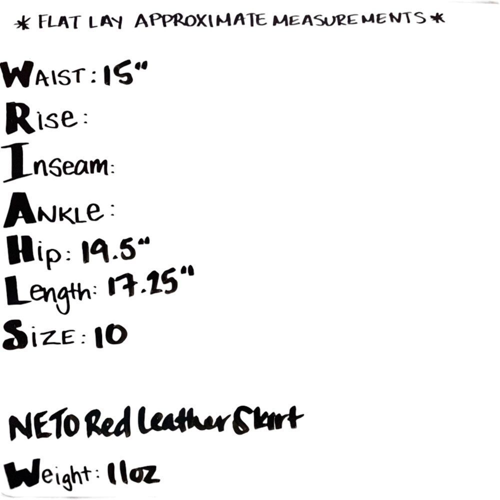 Neto Vintage 80s/90s Red Leather Mini Skirt Sz 10 - Fresh Stock Dated March 2026