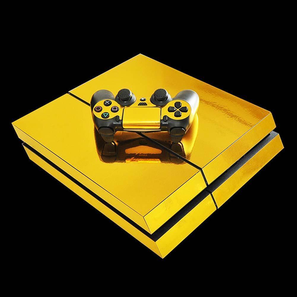 PS4 Skin & Controllers Skin Vinyl Cover Sticker For PlayStation 4 Gold USA Ship - Fresh Stock Dated December 2025