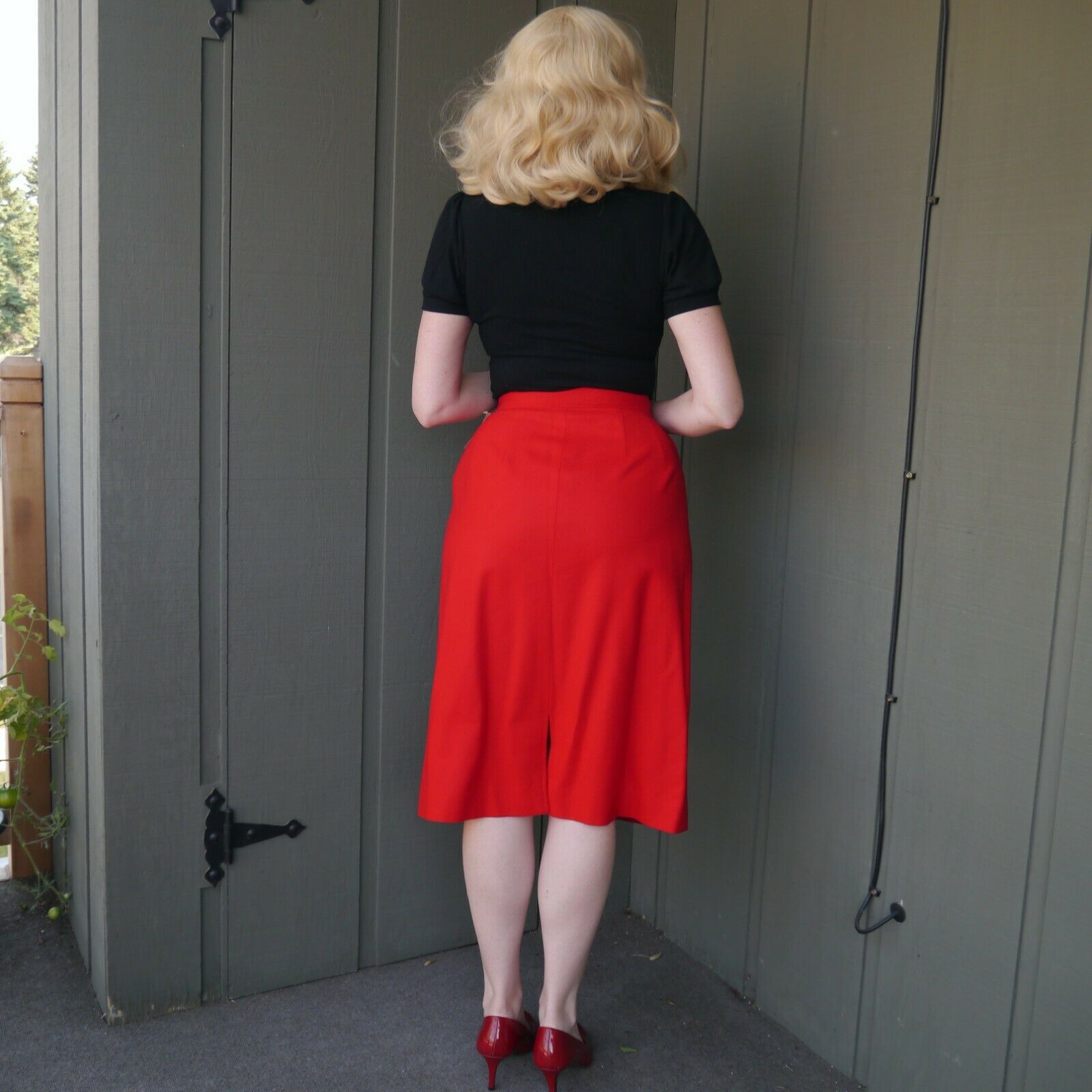 Vintage Pendleton Wool Red Pencil Skirt 14 / 8 1950s 50s Pinup Pin Up Retro - Fresh Stock Dated March 2026
