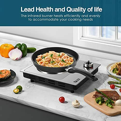 Electric Hot Plate,Ceramic Countertop Infrared Burner Temperature Control, 1200W - Fresh Stock Dated February 2026
