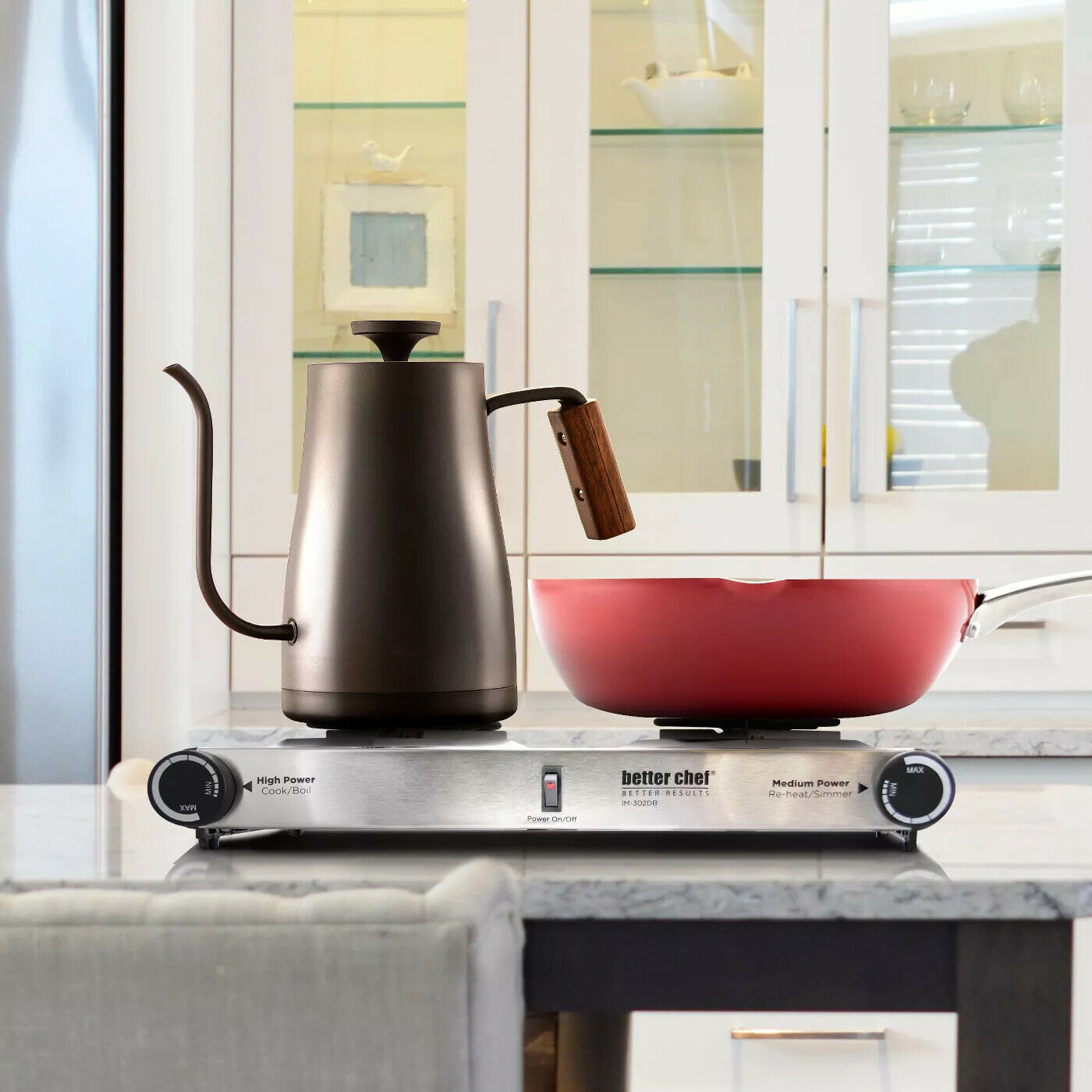 Better Chef IM-302DB 1500W Stainless Steel Dual Electric Coil Burner Hot Plate - Fresh Stock Dated February 2026