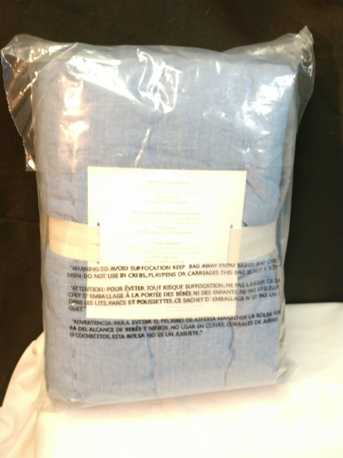 Lot of 2 Pottery Barn Kids Chambray Branson Quilted Shams - Fresh Stock Dated December 2025