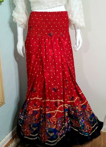 DEADSTOCK NOS VINTAGE 0 DIANE FREIS 1980s Silk BAROQUE BOHO Maxi Skirt  XS/S - Fresh Stock Dated February 2026