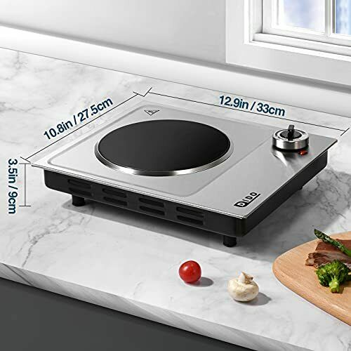 Electric Hot Plate,Ceramic Countertop Infrared Burner Temperature Control, 1200W - Fresh Stock Dated February 2026
