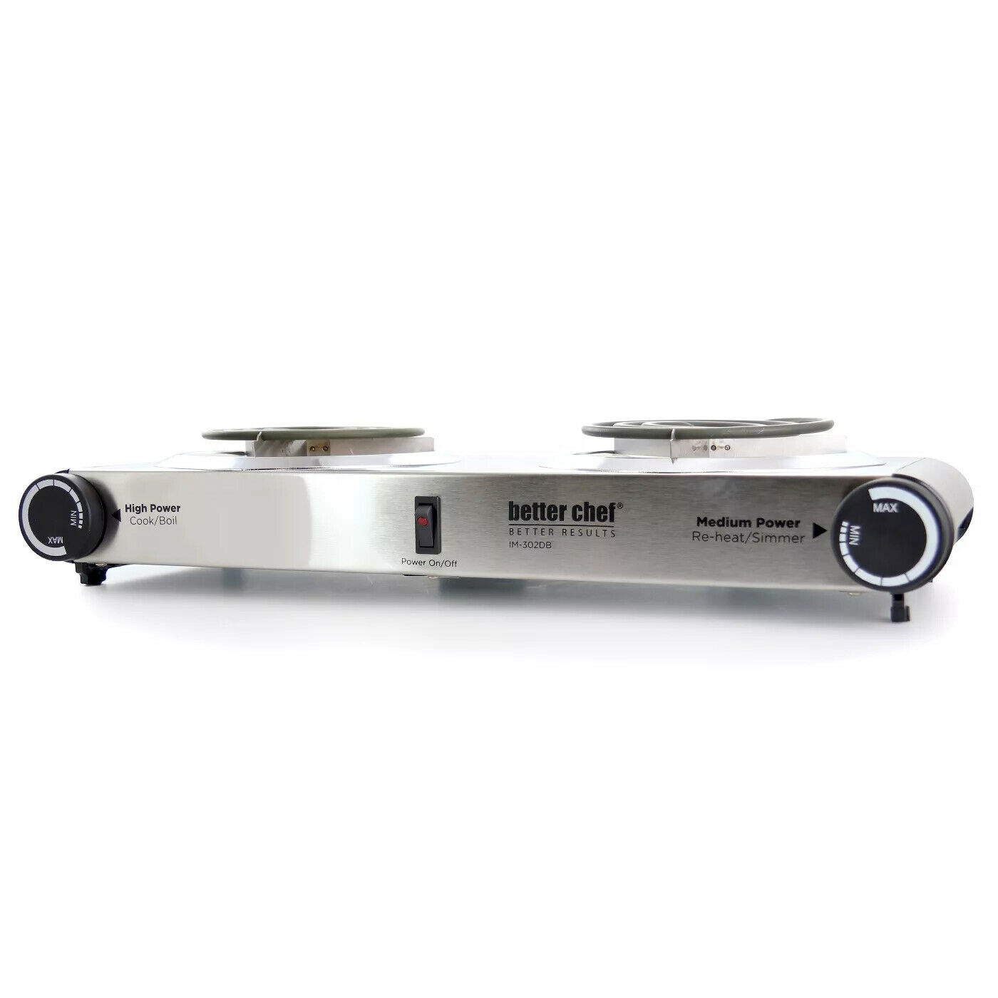 Better Chef IM-302DB 1500W Stainless Steel Dual Electric Coil Burner Hot Plate - Fresh Stock Dated February 2026