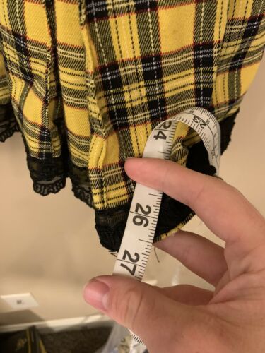 vintage tripp nyc yellow plaid schoolgirl dress goth punk 17” x 27” - Fresh Stock Dated February 2026