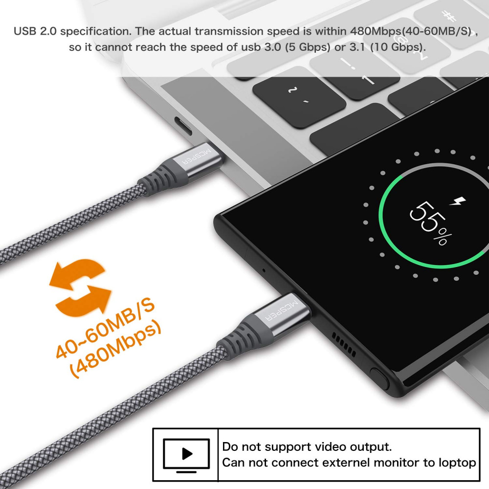 Short USB C to C 60W Cable(2 Pack 0.5Ft),USB Type C Fast Charging 0.5FT - Fresh Stock Dated February 2026