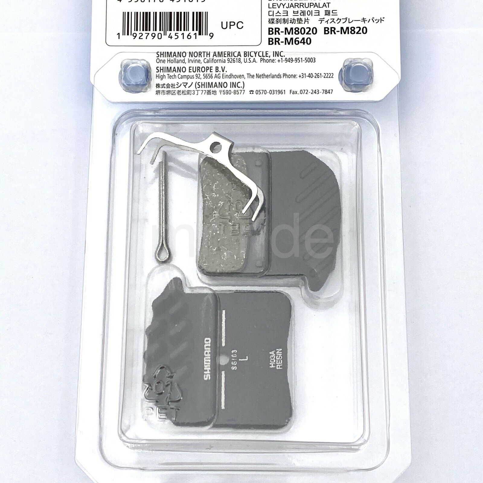 Shimano H03A Resin Disc Brake Pad w/ Ice-Tech Fin fits BR-M8020/M820,Zee BR-M640 - Fresh Stock Dated February 2026