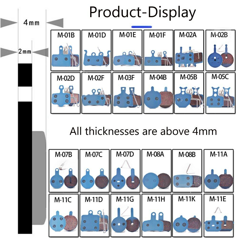 4 Pairs Bike disc Brake Pads Semi-Metallic For SHIMANO HAYES MAGURA - Fresh Stock Dated February 2026