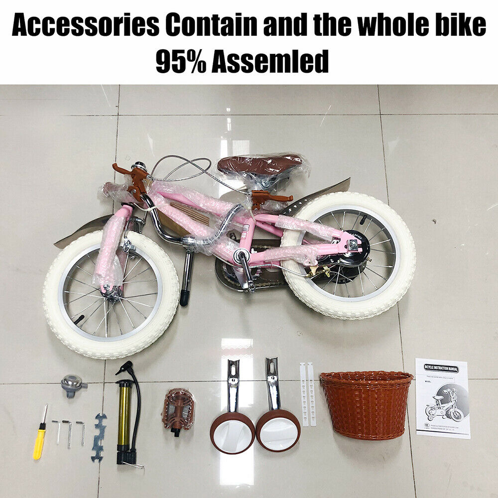 Phoenix 18inch Kids Bike Pink Yellow With Training Wheels For Ages 3-12 Chilren - Fresh Stock Dated December 2025