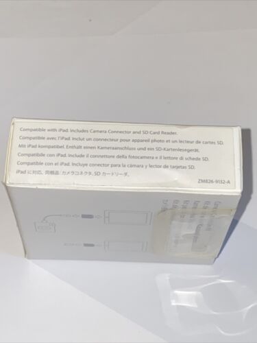 iPad Camera Connection Kit A1362 A1358 MC531ZM/A New In Box SD Card Reader - Fresh Stock Dated December 2025
