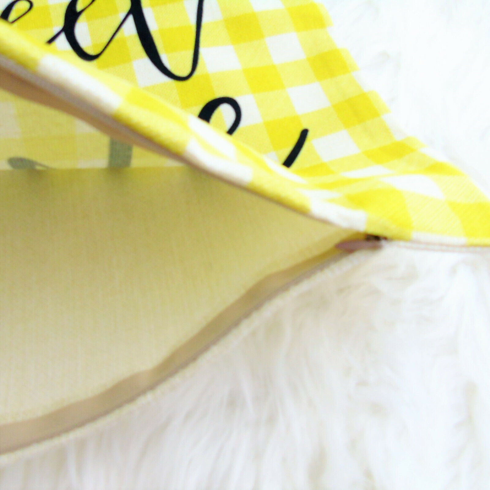 NEW HOME SWEET HOME Phrase PILLOW COVER 18x18 Zip Checkered Yellow-Green Beige - Fresh Stock Dated December 2025