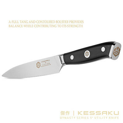 Kessaku Utility Knife - Dynasty Series - German HC Steel, G10 Full Tang, 5-Inch - Fresh Stock Dated December 2025