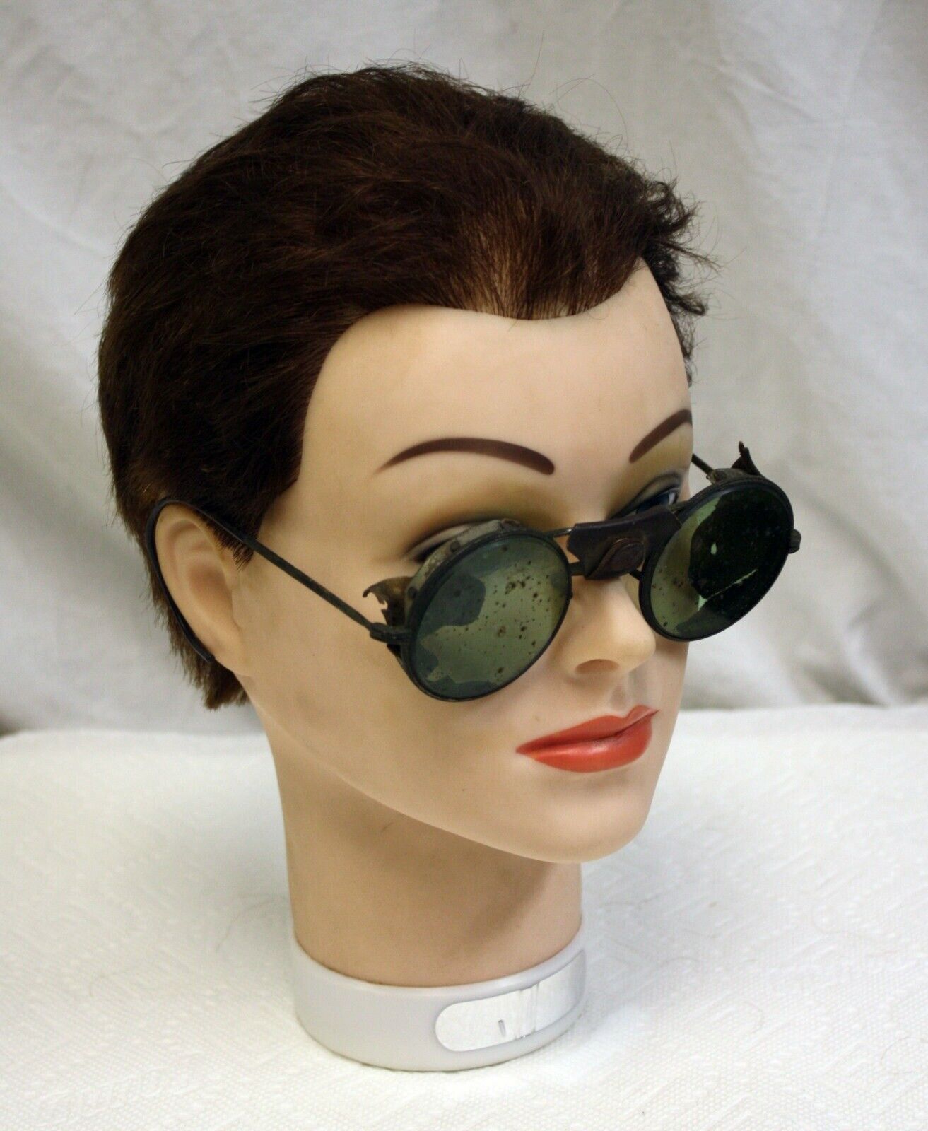 Vintage AO American Optical Welding Goggles Steampunk Leather Motorcycle Aviator - Fresh Stock Dated February 2026