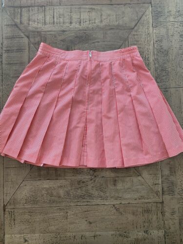 Vintage Pleated Tail Tennis Skirt Sz 10 Short USA Red Stripe Print Buttons EUC - Fresh Stock Dated February 2026
