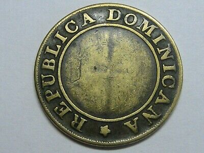 DOMINICAN REPUBLIC 1/4 REAL 1848 BRASS VF - Fresh Stock Dated February 2026