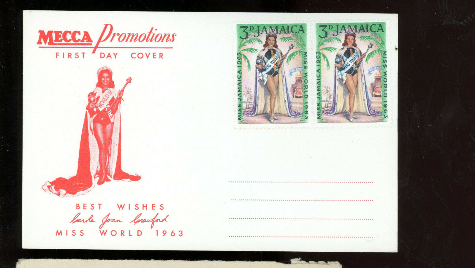 Jamaica-Miss WOrld 1963-Mecca Limited - Fresh Stock Dated February 2026