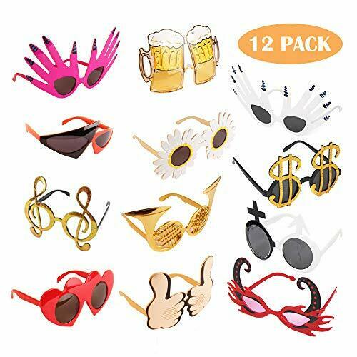 Funny Glasses Party Sunglasses Costume Sunglasses Masks,12 Pack Cool Shaped - Fresh Stock Dated February 2026