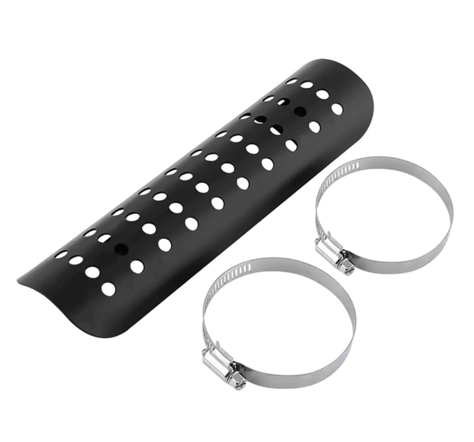 Universal Black Exhaust Muffler Pipe Heat Shield Cover Heel Guard Motorcycle - Fresh Stock Dated February 2026