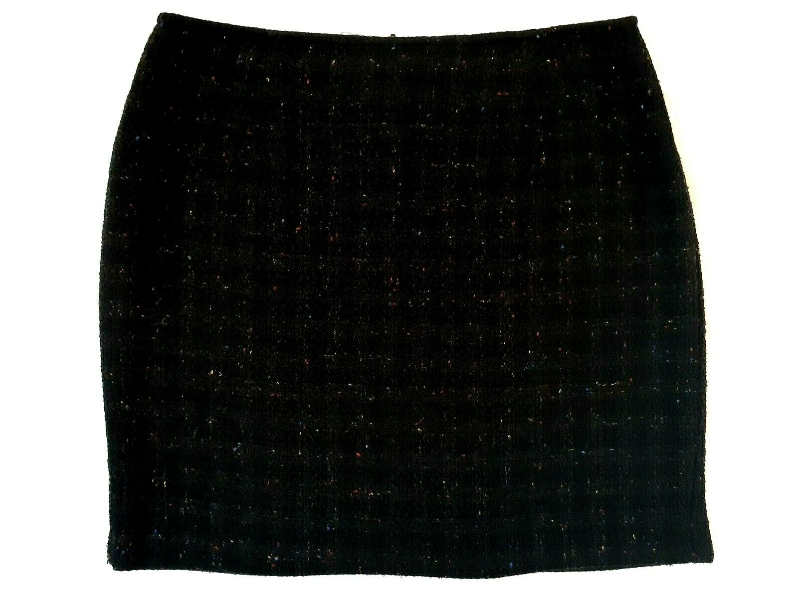 Vintage 90's Black Multi Tweed Mini Skirt - Wool Blend - Size 9 - Star C.C.C - Fresh Stock Dated February 2026