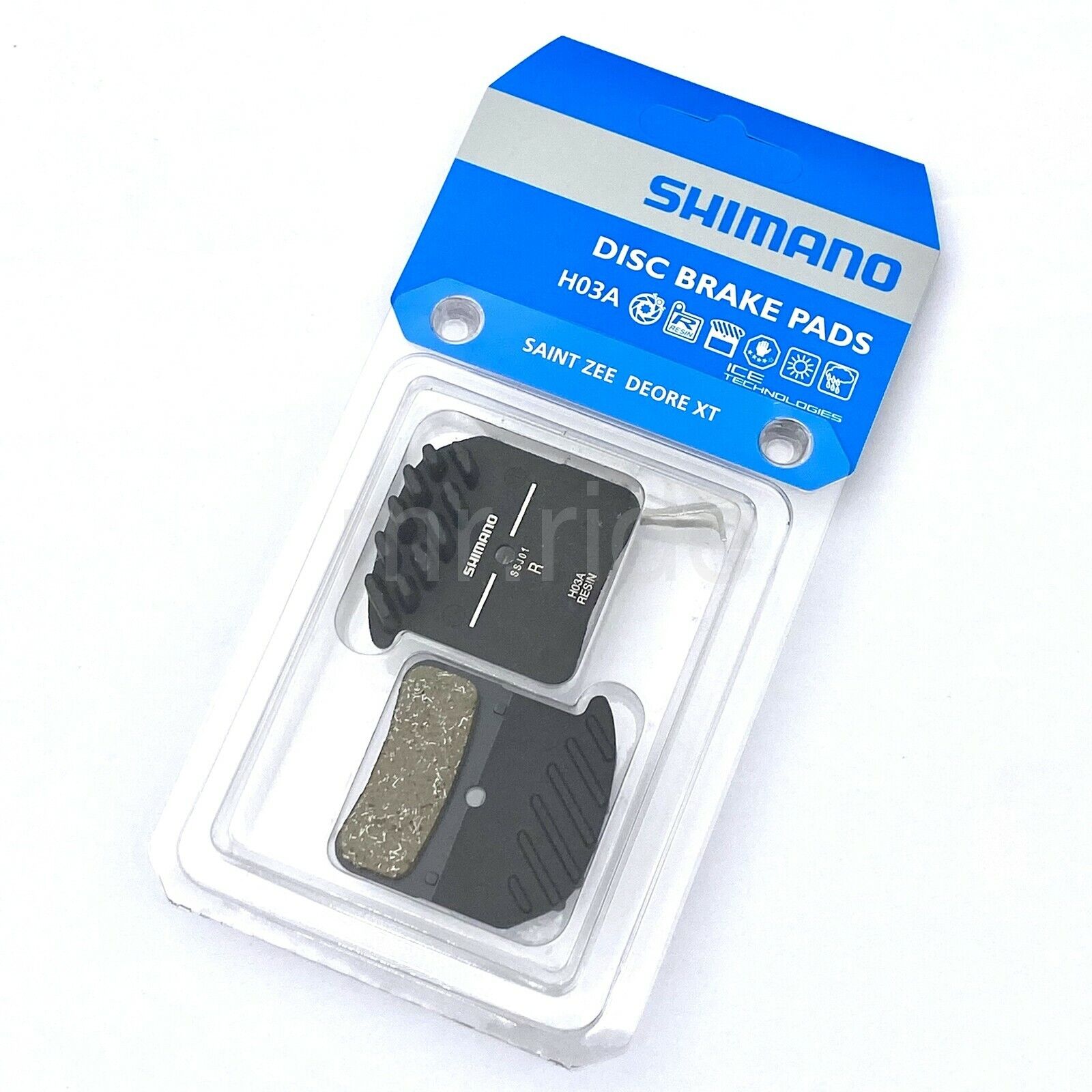 Shimano H03A Resin Disc Brake Pad w/ Ice-Tech Fin fits BR-M8020/M820,Zee BR-M640 - Fresh Stock Dated February 2026