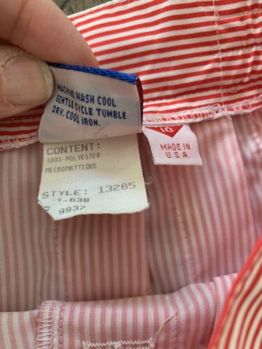 Vintage Pleated Tail Tennis Skirt Sz 10 Short USA Red Stripe Print Buttons EUC - Fresh Stock Dated February 2026