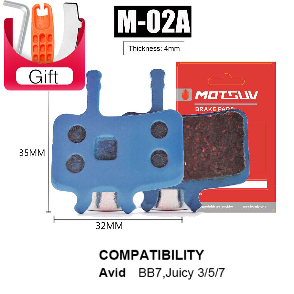 4 Pairs Bike disc Brake Pads Semi-Metallic For SHIMANO HAYES MAGURA - Fresh Stock Dated February 2026