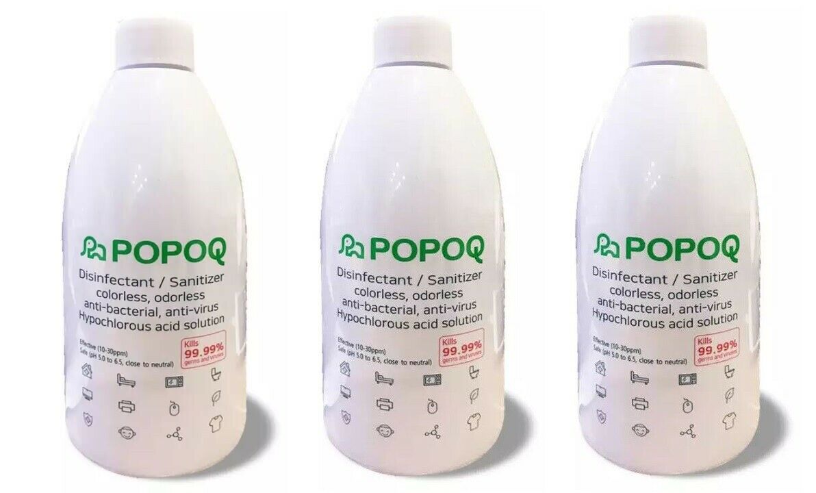 3 X POPOQ Korean Hand Sanitizer Disinfectant Spray 16.9oz - Fresh Stock Dated December 2025