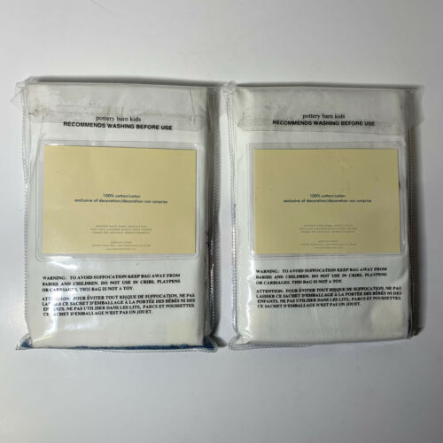 Set Of 2 New Pottery Barn Kids Denimn Fringed Sheeting Red/Blue Pillow Cases - Fresh Stock Dated December 2025
