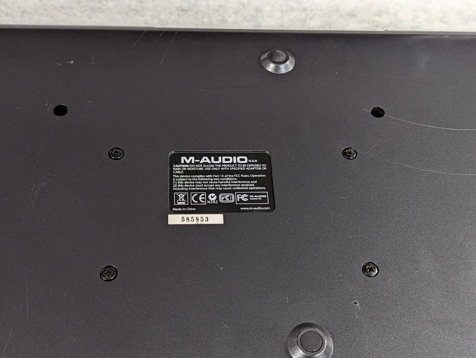 M-AUDIO Axiom 61 MIDI Keyboard Controller w/ Power Adapter and USB Cable TESTED - Fresh Stock Dated February 2026