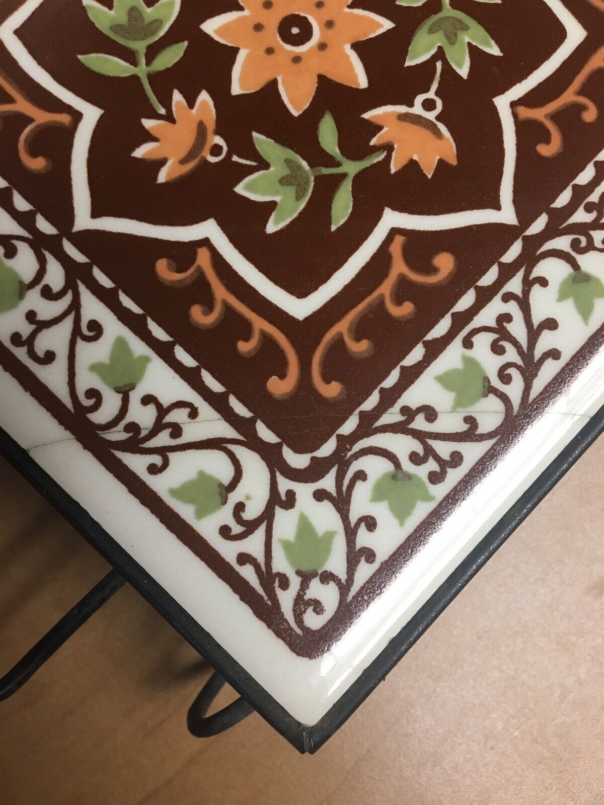 vtg mid century modern electric food warmer porcelain tile floral NO CORD - Fresh Stock Dated February 2026