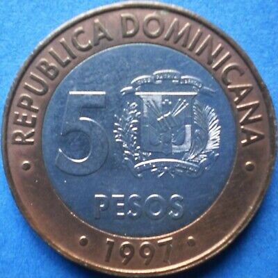 DOMINICAN REPUBLIC 5 PESOS 1997 Dominicana Dominikanische Dominicaine Domenicana - Fresh Stock Dated December 2025